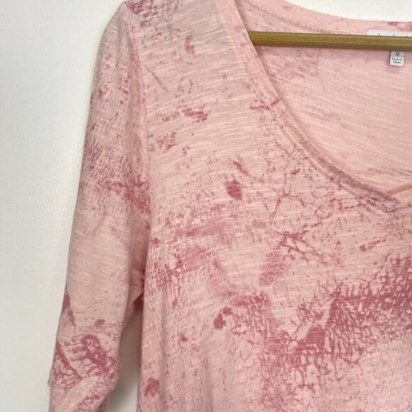 Habitat Pink Asymmetrical Hem V Neck Short Sleeve Top - Picture 3 of 10